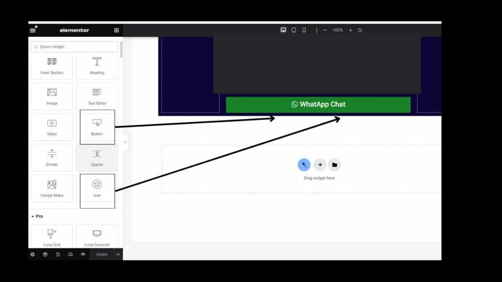 How to use Whatsapp button in elementor